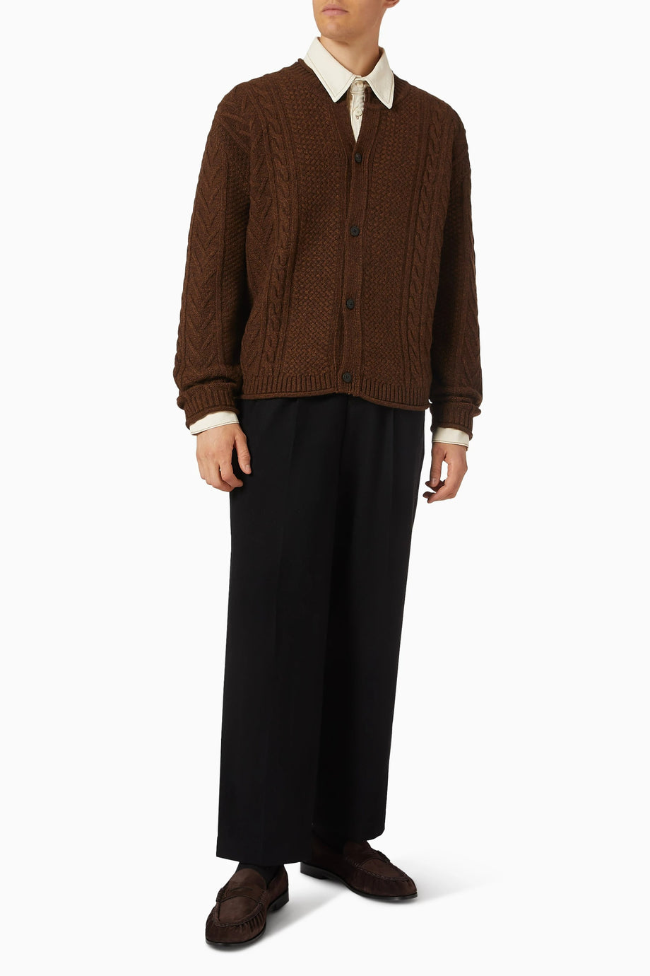 Twisted Cardigan, Kuzu Yünü Karışımlı Hırka, Rahat Silüet
