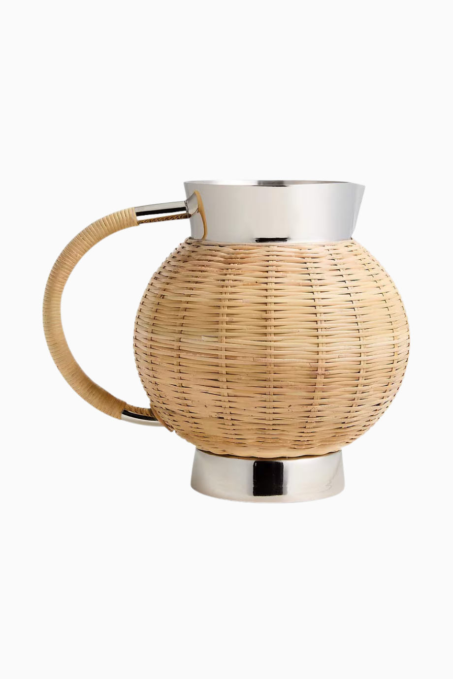 Jake Arnold Romsey Hasır Metal Sürahi, 67 Oz El Dokuması Rattan & El Cilalı Paslanmaz Çelik