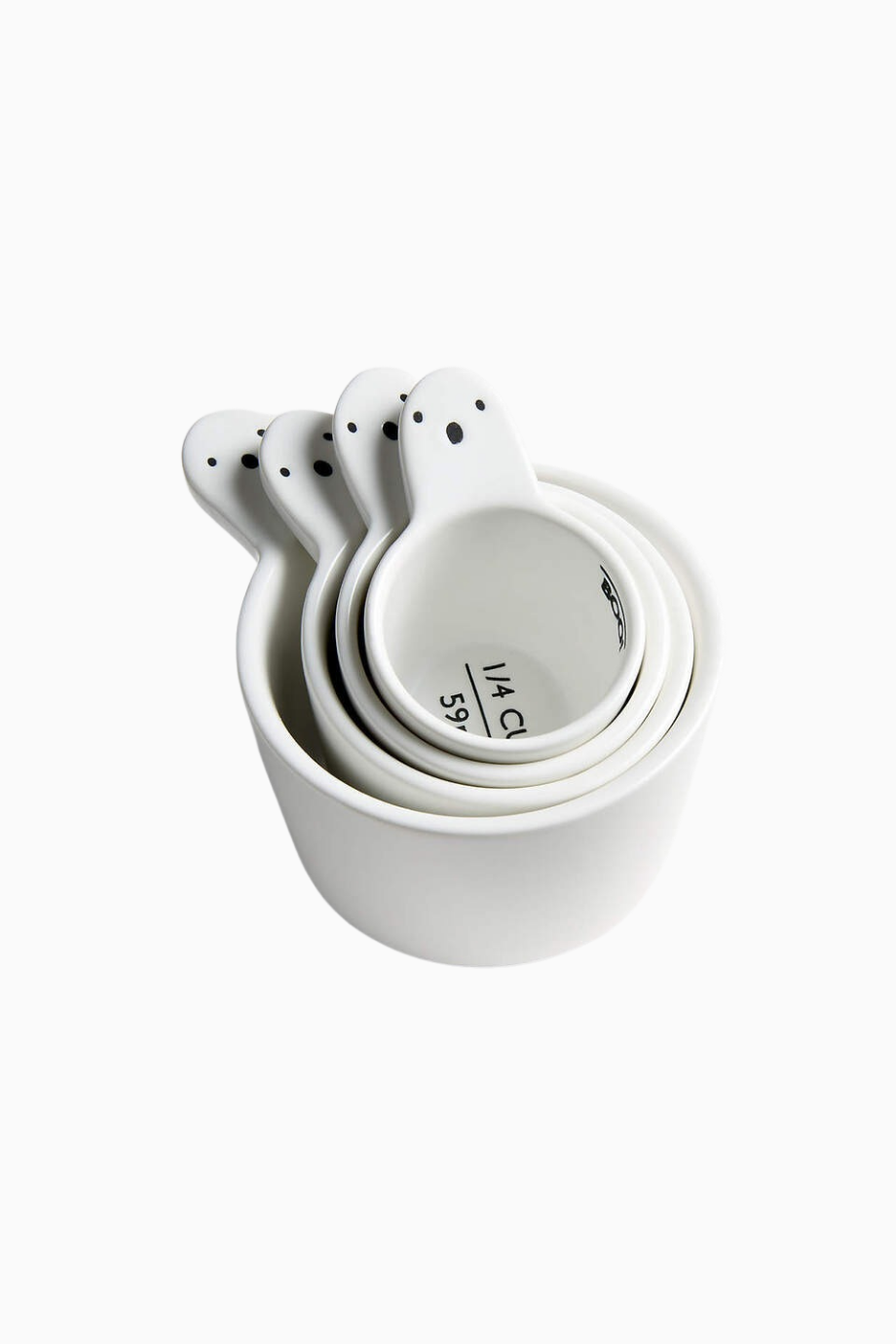 Ghost Stoneware Ölçü Kapları, El Yapımı Sırlı Seramik ve 4’lü Ölçü Seti