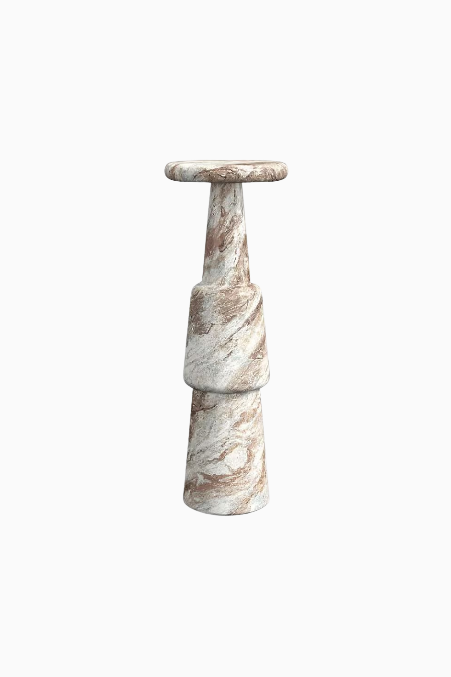 Bastion Kahverengi Mermer Sehpa, El Yapımı Honlanmış Brown Torrent Mermer