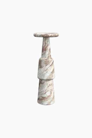 Bastion Kahverengi Mermer Sehpa, El Yapımı Honlanmış Brown Torrent Mermer