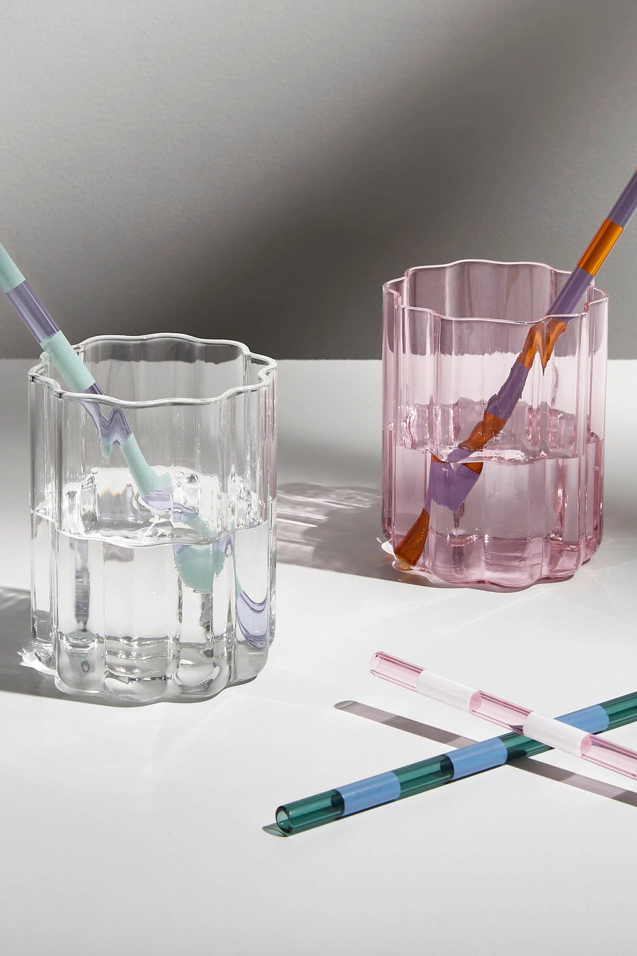 Çizgili Borosilikat El Yapımı Cam Pipet Seti
