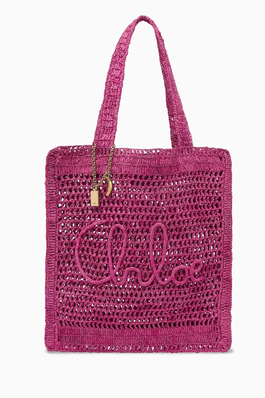 Summer Banana Raffia Tote, Çift Kulplu, İşlemeli Logo ve Altın Tonlu Detaylı Plaj Çantası