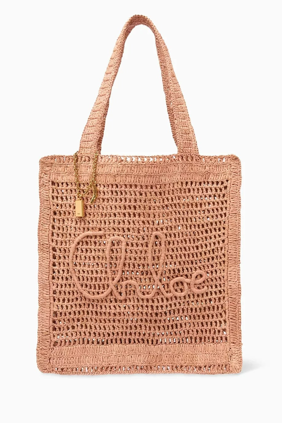 Summer Banana Raffia Tote, Çift Kulplu, İşlemeli Logo ve Altın Tonlu Detaylı Plaj Çantası