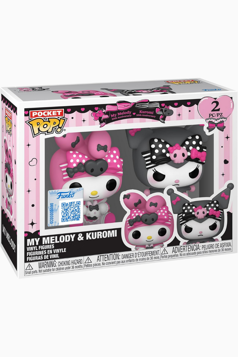 Pocket Pop! Hello Kitty ve Kuromi Figür, 20. K/Mystery Mini 2'li Paket