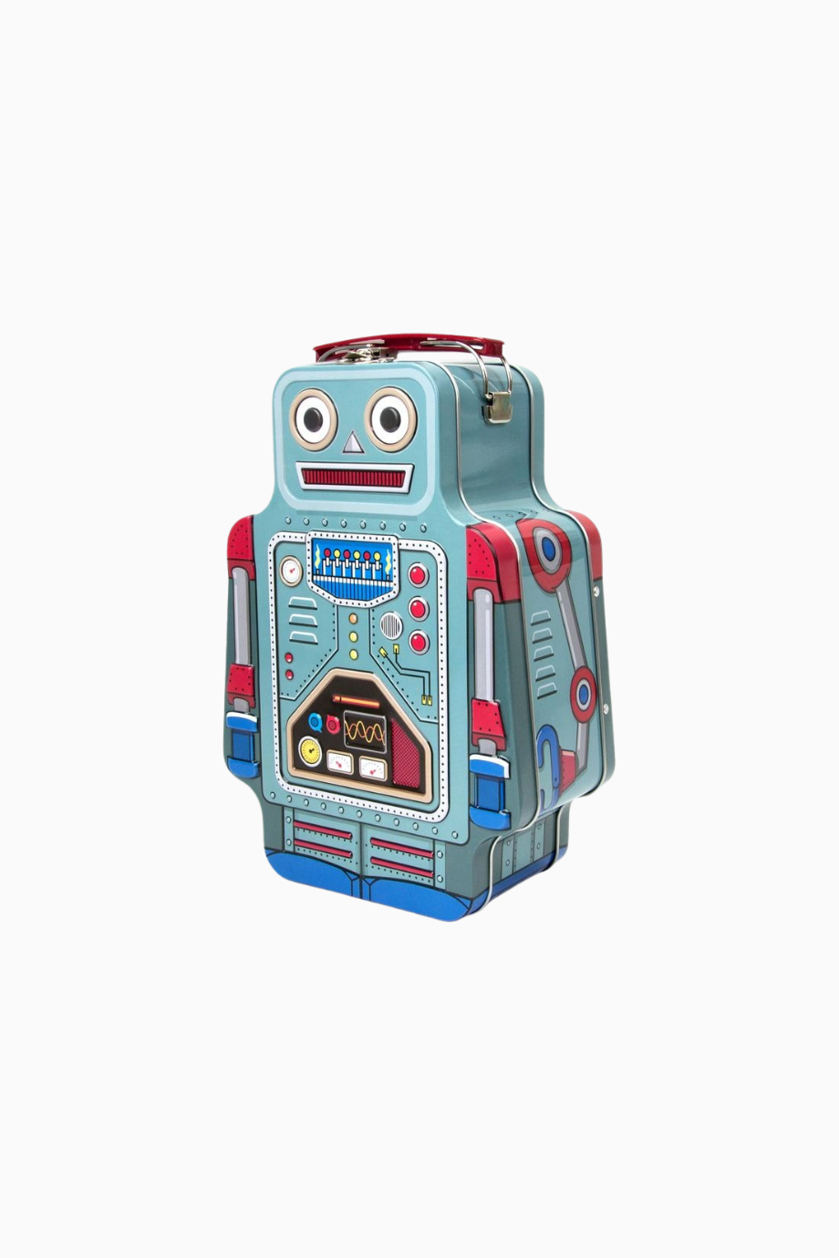 Robot Öğle Yemeği Kutusu, Retro Teneke Tasarım, Sandviç ve Atıştırmalıklar İçin Geniş Alan