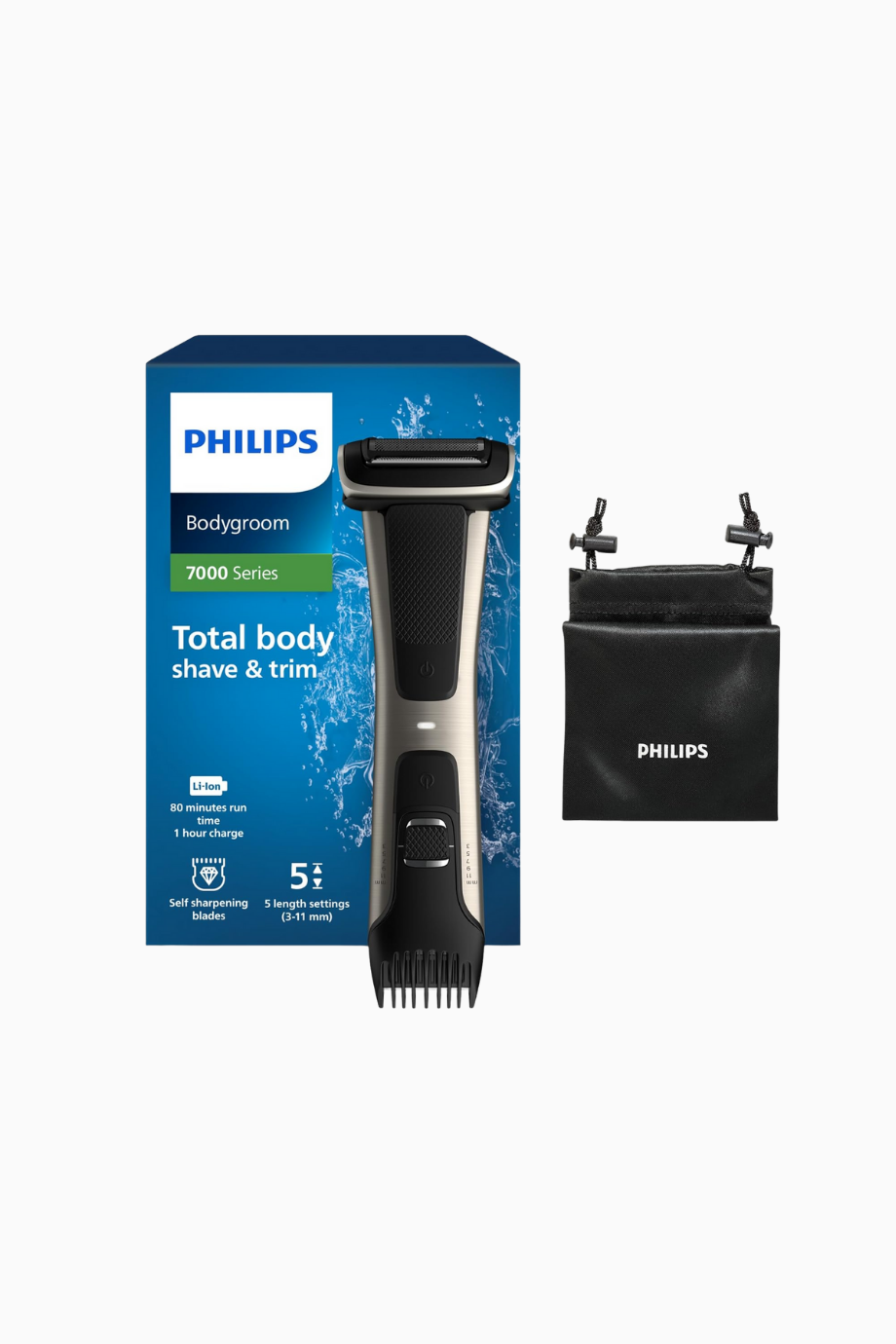 BG7025/15 Bodygroom Series 7000, Su Geçirmez Erkek Vücut Bakım Cihazı