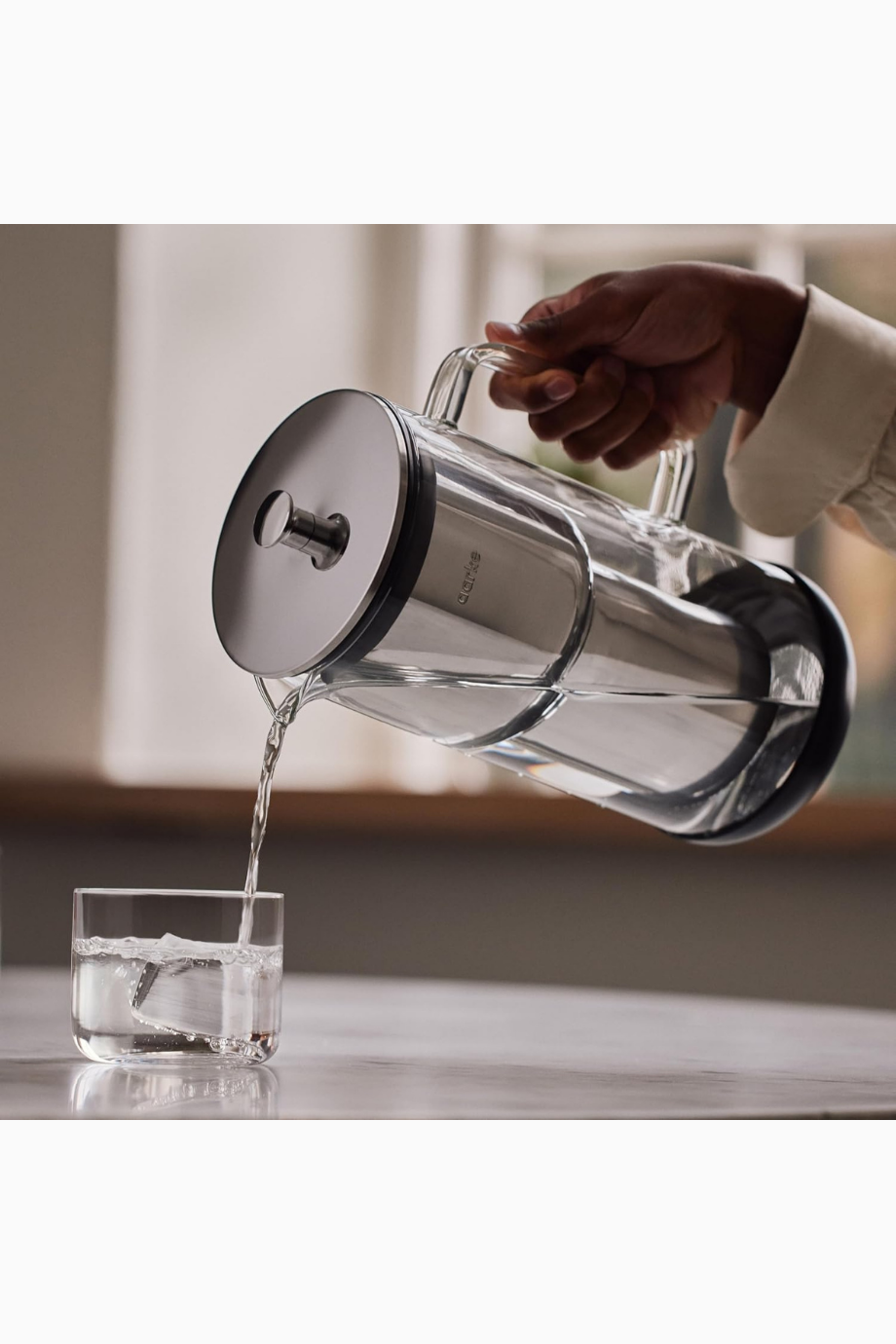 Cam & Paslanmaz Çelik Su Filtresi Sürahisi 2.4L + 3’lü Zenginleştirilmiş Filtre Paket