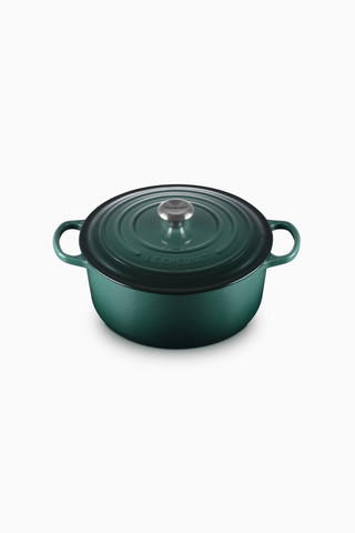 Yuvarlak Döküm Demir Tencere,  Emaye İç Yüzeyli, Isıya Dayanıklı Kapak, Fransız Üretim