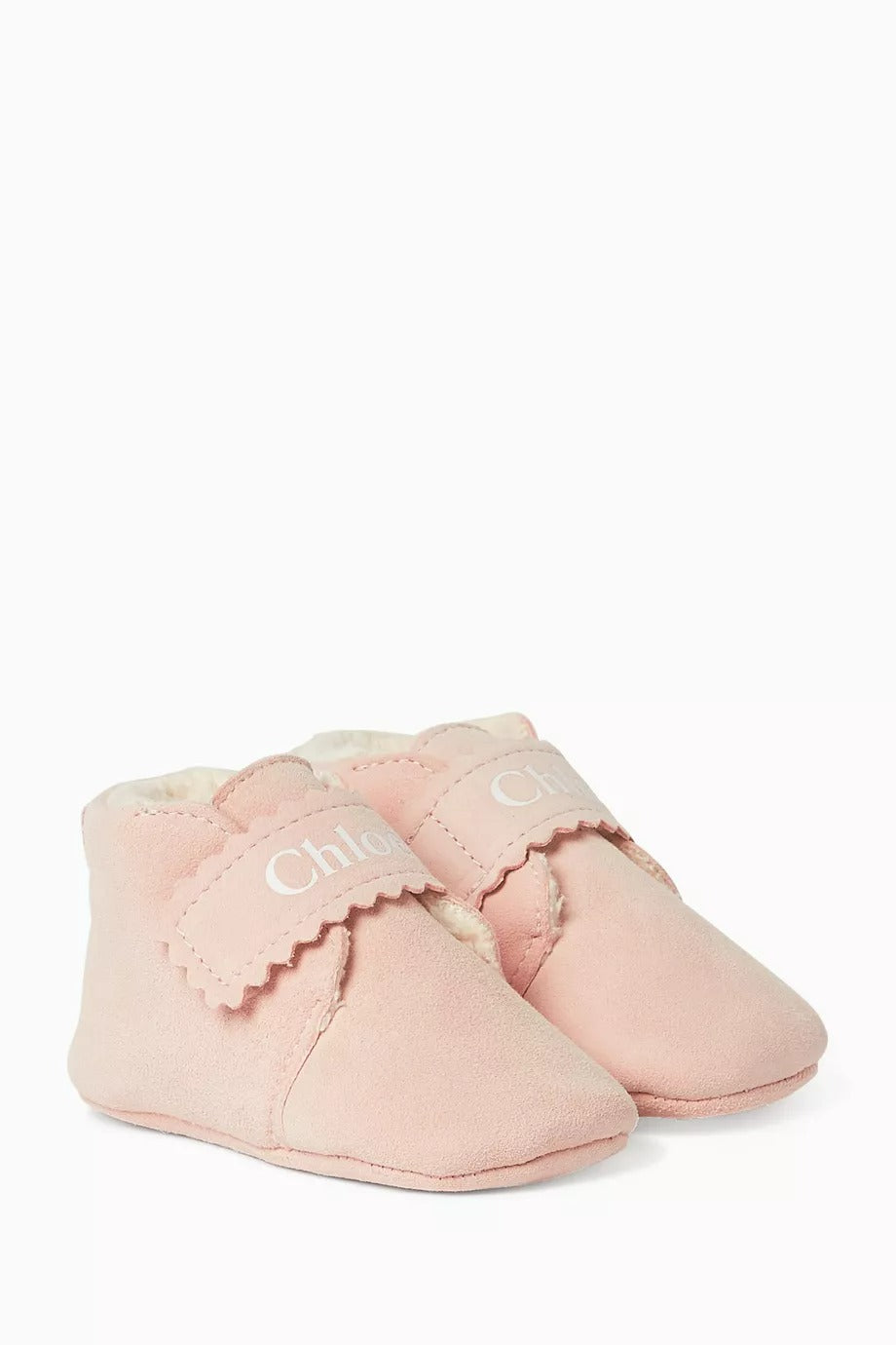 Süet Pre-Walker Botlar, Açık Pembe, Logo Detaylı ve Yumuşak Tabanlı