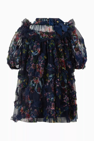 Luella Floral Dress in Tulle, Kız Çocuk Parti Elbisesi