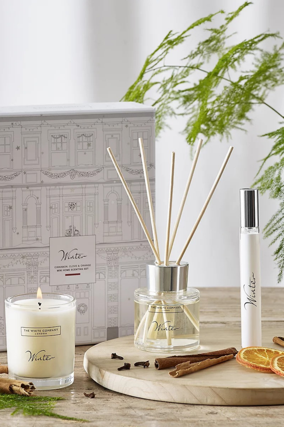 Winter Mini Ev Koku Seti, Mini Difüzör, Ev Spreyi ve Mum