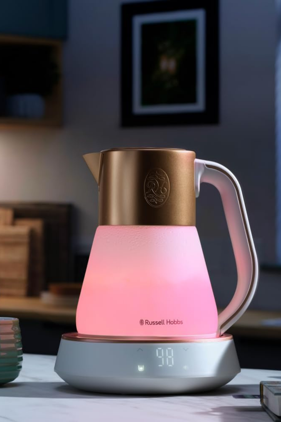 Kettle Glass 1,7L Çaydanlık,Bakır, 2400W, Sıcaklık Ayarı 40-100°C, Dijital Ekran