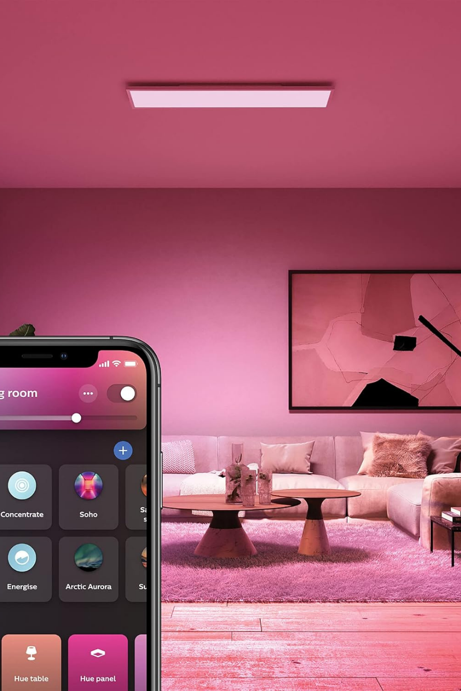 Hue Beyaz & Renkli Ambiyans Panel, 120x30 cm Akıllı Aydınlatma