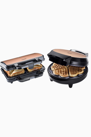 Copper Koleksiyonu Retro Tost Makinesi ve Waffle Makinesi