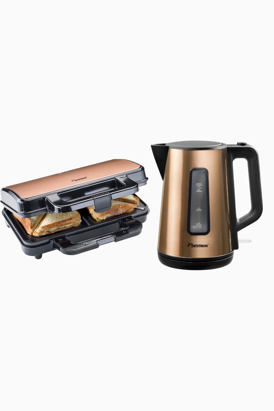 Copper Koleksiyonu Retro Tost Makinesi ve Su Isıtıcı Kettle Seti