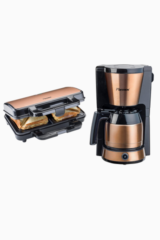 Copper Koleksiyonu Retro Tost Makinesi ve Filtre Kahve Makinesi