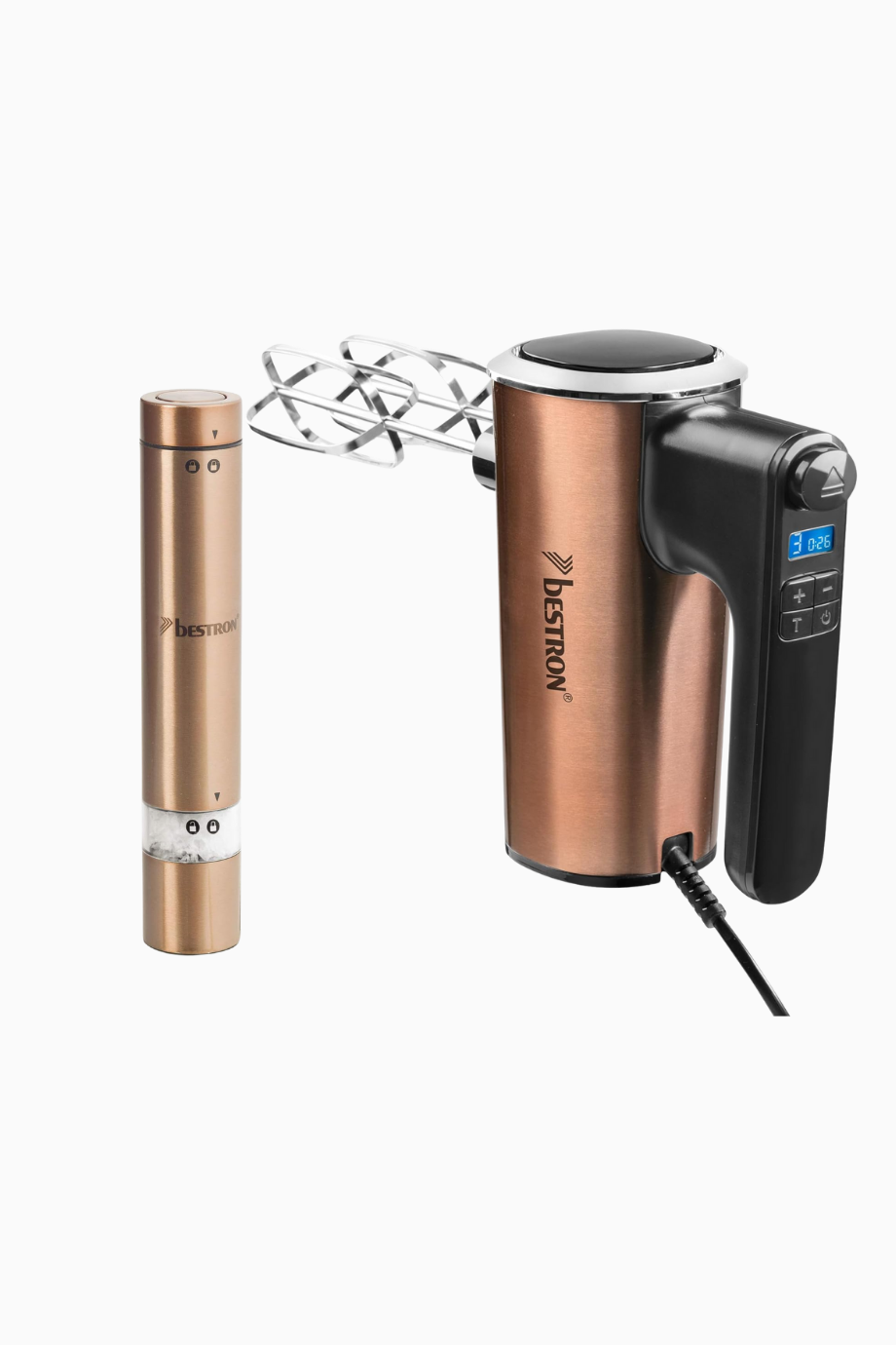 Copper Koleksiyonu Retro  6 Kademeli El Mikseri ve Elektrikli Baharat Öğütücü