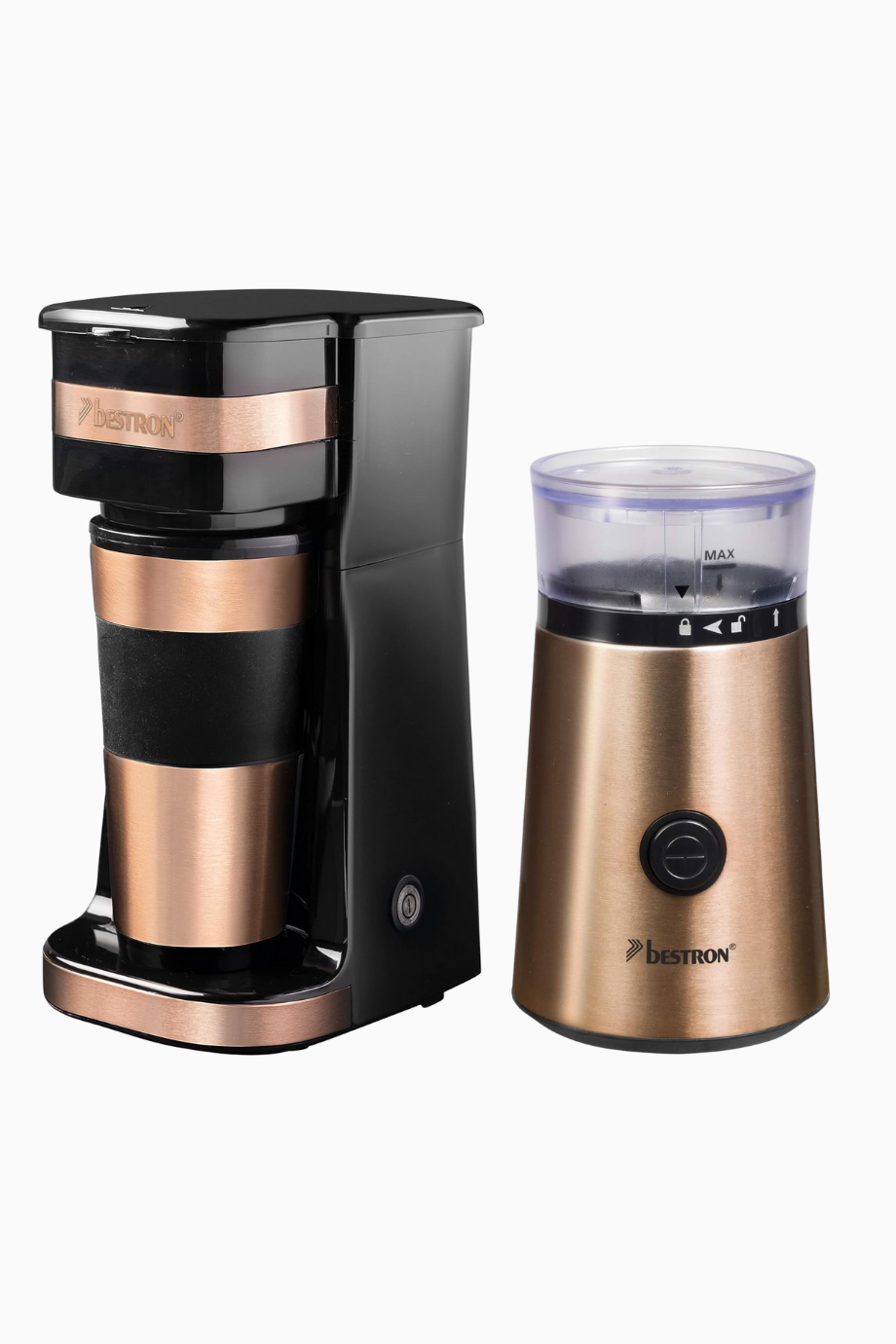 Copper Koleksiyonu Retro Elektrikli Kahve Öğütücü ve Kahve Makinesi