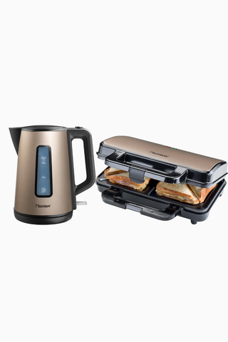Satin Serisi Retro Su Isıtıcı ve Sandviç Tost Makinesi Seti