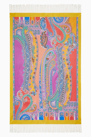 Spugna Paisley Desenli %100 Pamuk, İtalyan Tasarımı  Lüks Battaniye