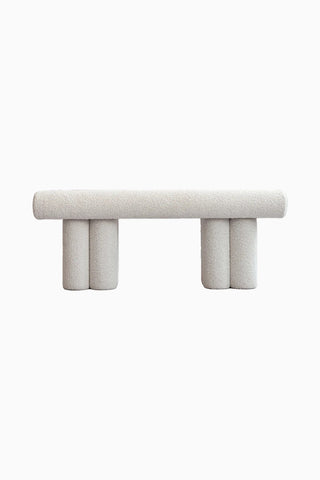 Hiro Bouclé Minimalist Tasarım Dekoratif, Kırık Beyaz Bench