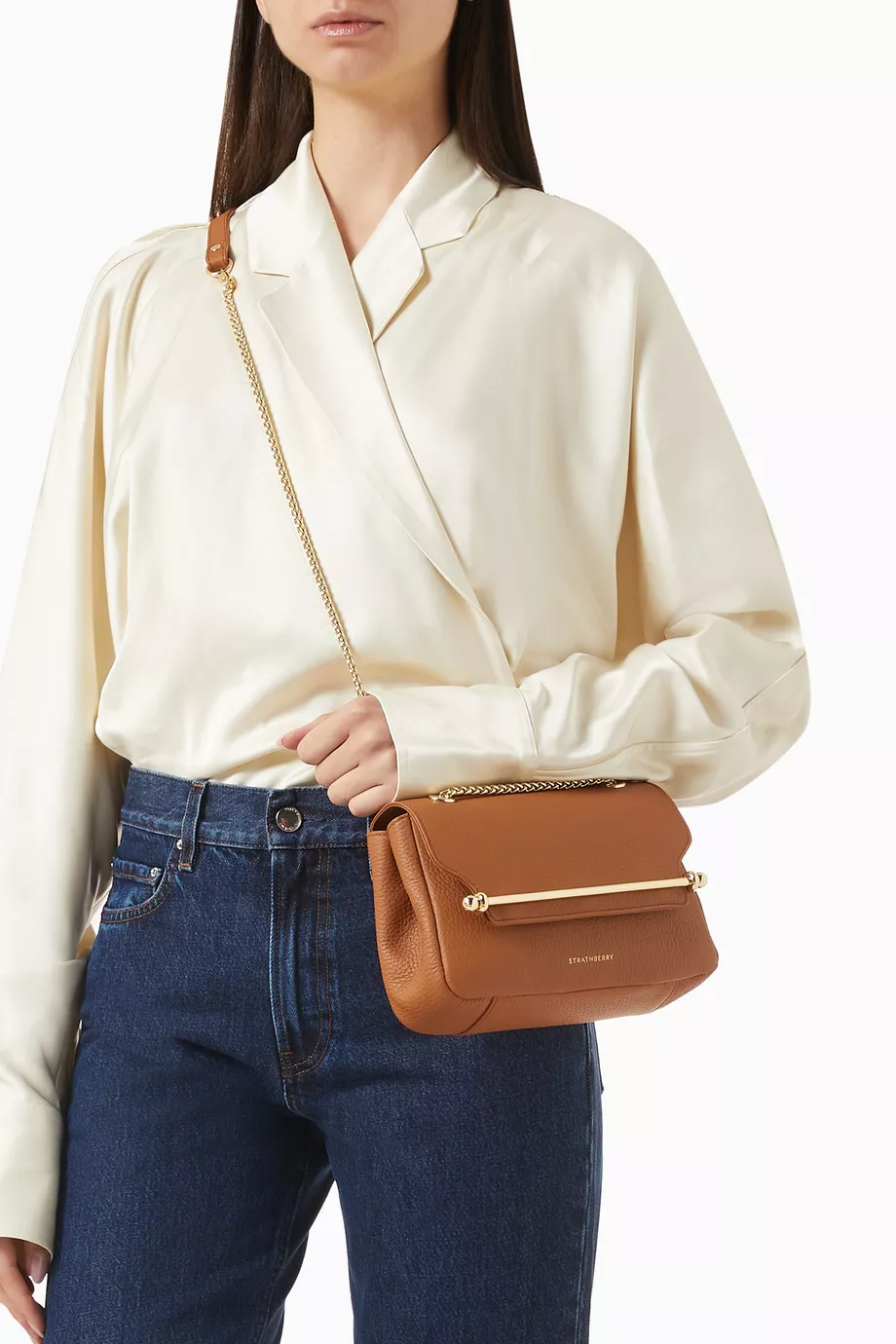 Mini East/West Yumuşak Deri Omuz Çantası, Ayarlanabilir Kayış & Zarif Tasarım