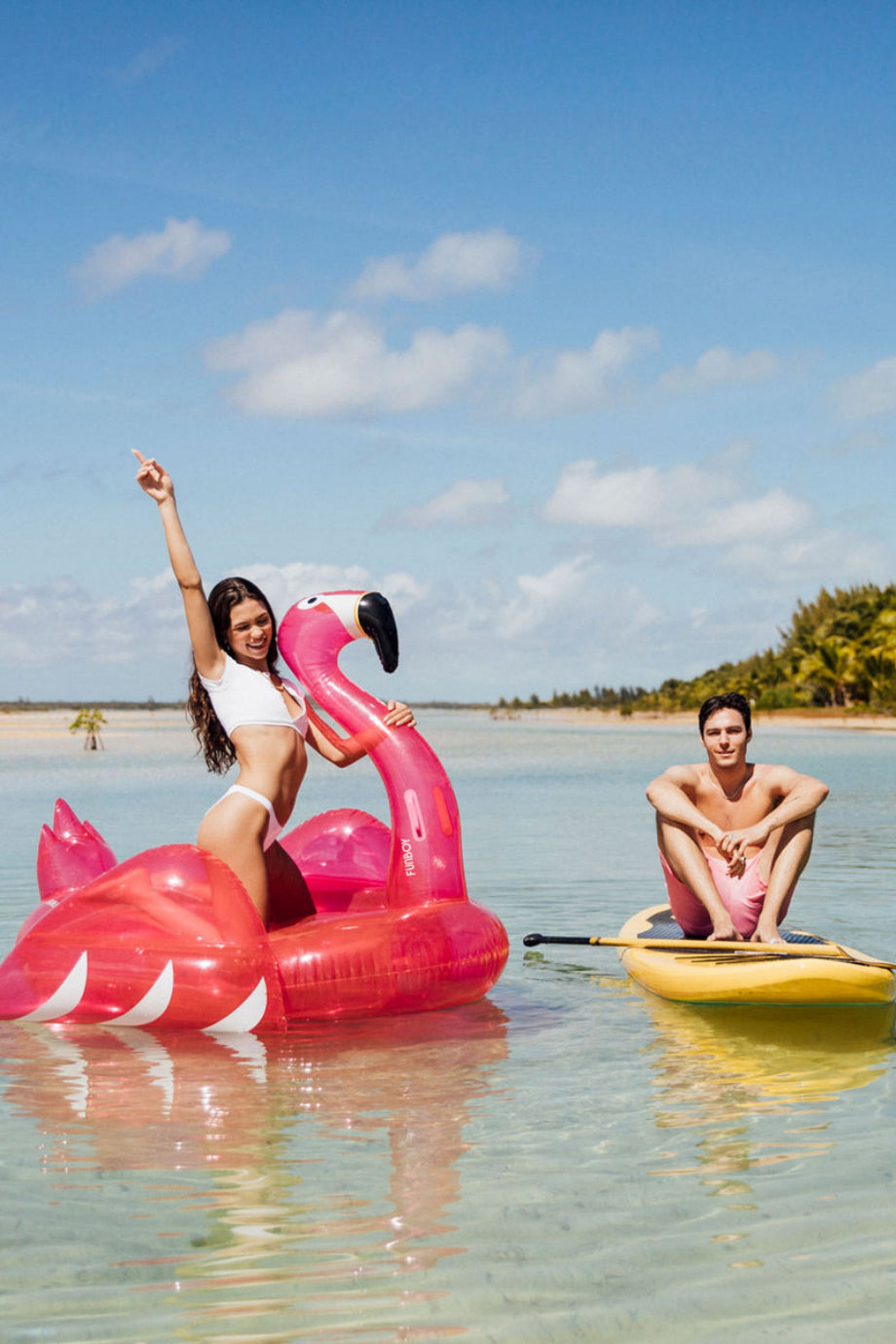 Parıltılı Pembe Flamingo Şişme Yatak