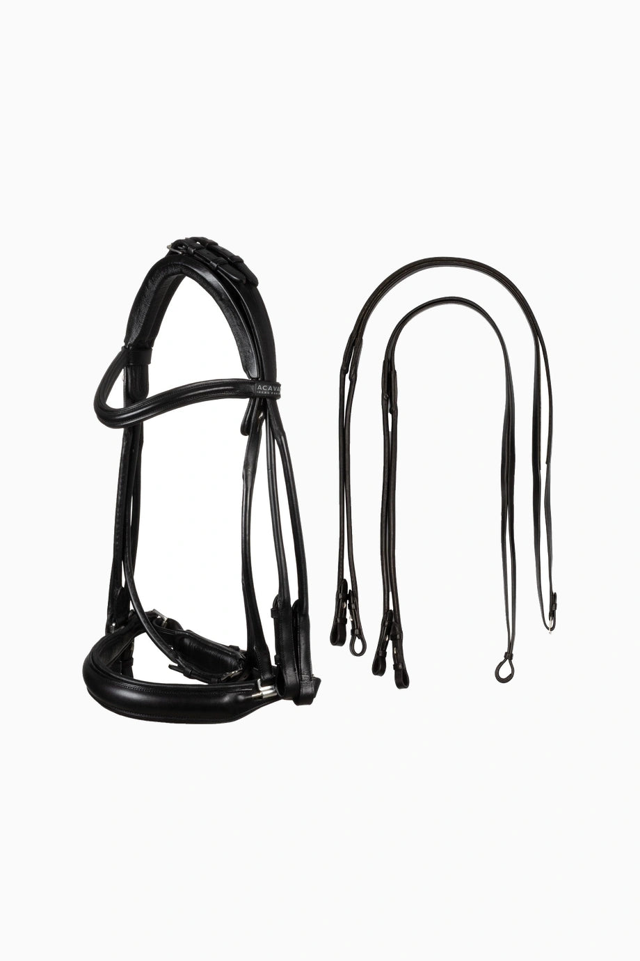 Rolled Leather Anatomik Çift Dizginli Dresaj Başlığı