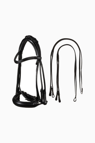 Rolled Leather Anatomik Çift Dizginli Dresaj Başlığı