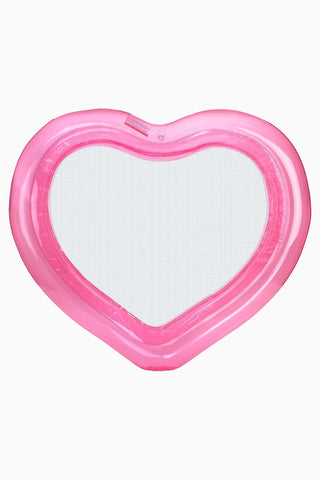 Şeffaf Pembe Kalpli Şişme Deniz Şezlongu
