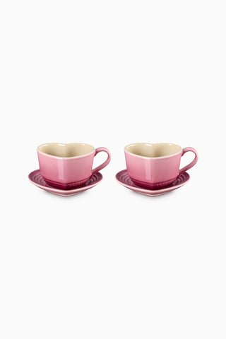 Kalp Şeklinde Seramik Kupa ve Tabak Seti (2’li)