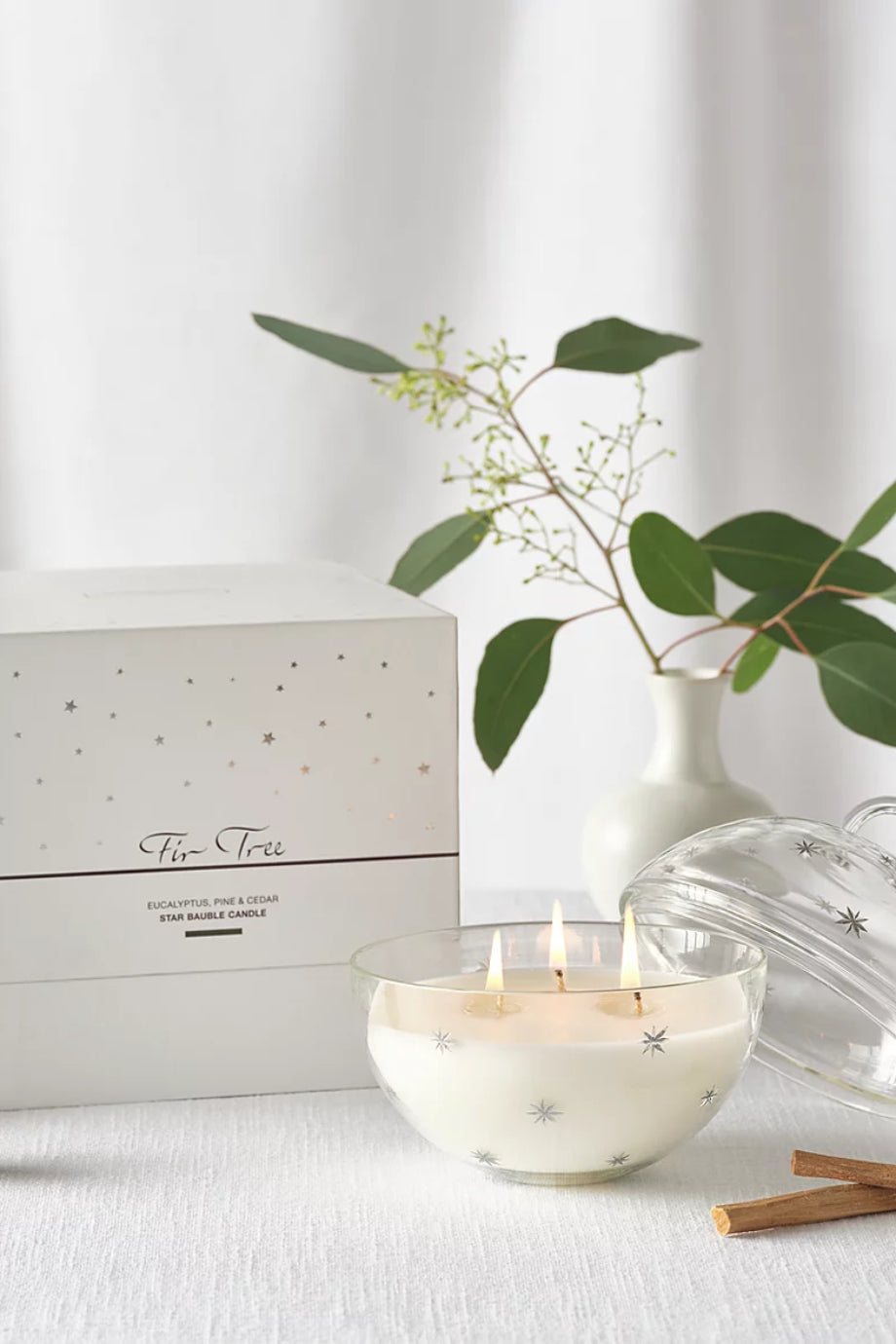 Fir Tree Clear Star Bauble Üç Fitilli Kokulu Mum 250 g