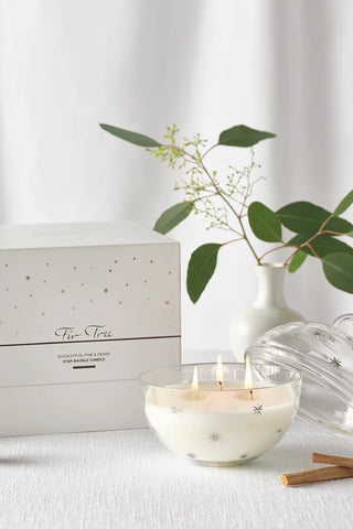 Fir Tree Clear Star Bauble Üç Fitilli Kokulu Mum 250 g