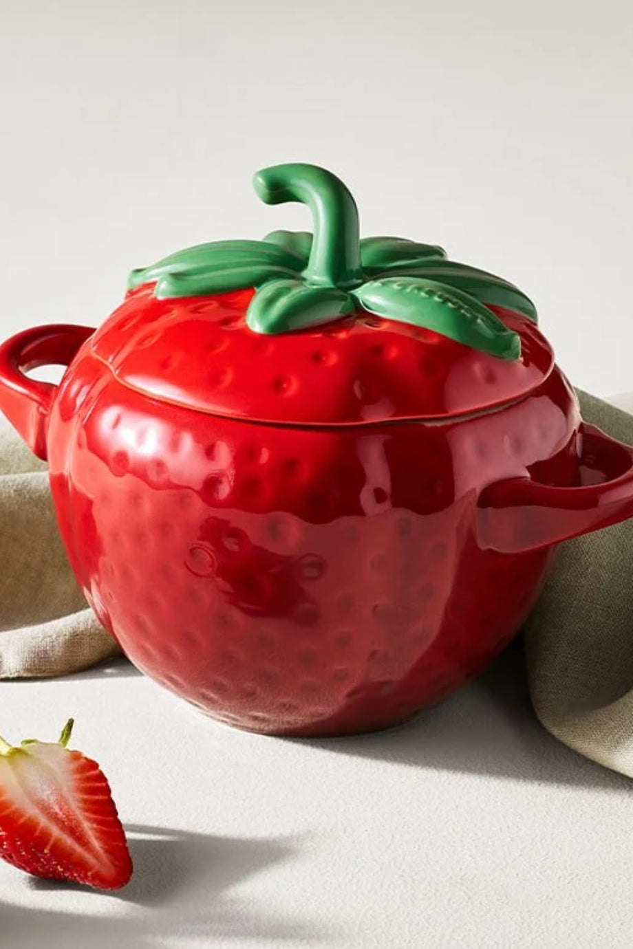 Çilek Desenli Seramik Mini Cocotte 0,57 L
