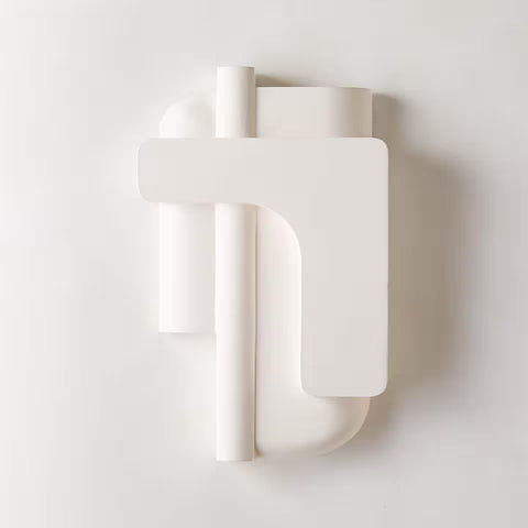 Brezilya Beyaz Beton Duvar Dekor Paneli II, Brutalist Sanat