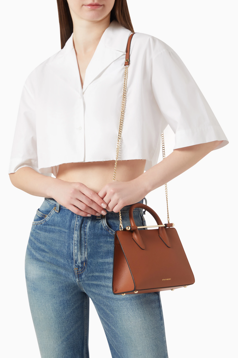 Nano Tote Çanta, Şık & Yapılandırılmış, Metal Detaylı, Dana Derisi