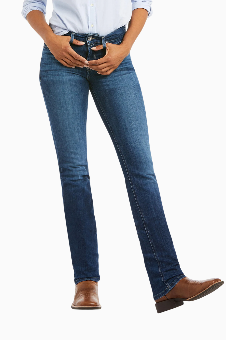 Real PR Abby Straight Denim Görünümlü Kadın Binicilik Pantolon