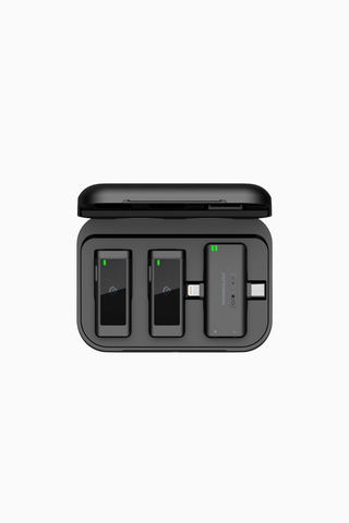 MFi Çift Kablosuz Lavalier Mikrofon, Lightning/Type-C, 12 Saat