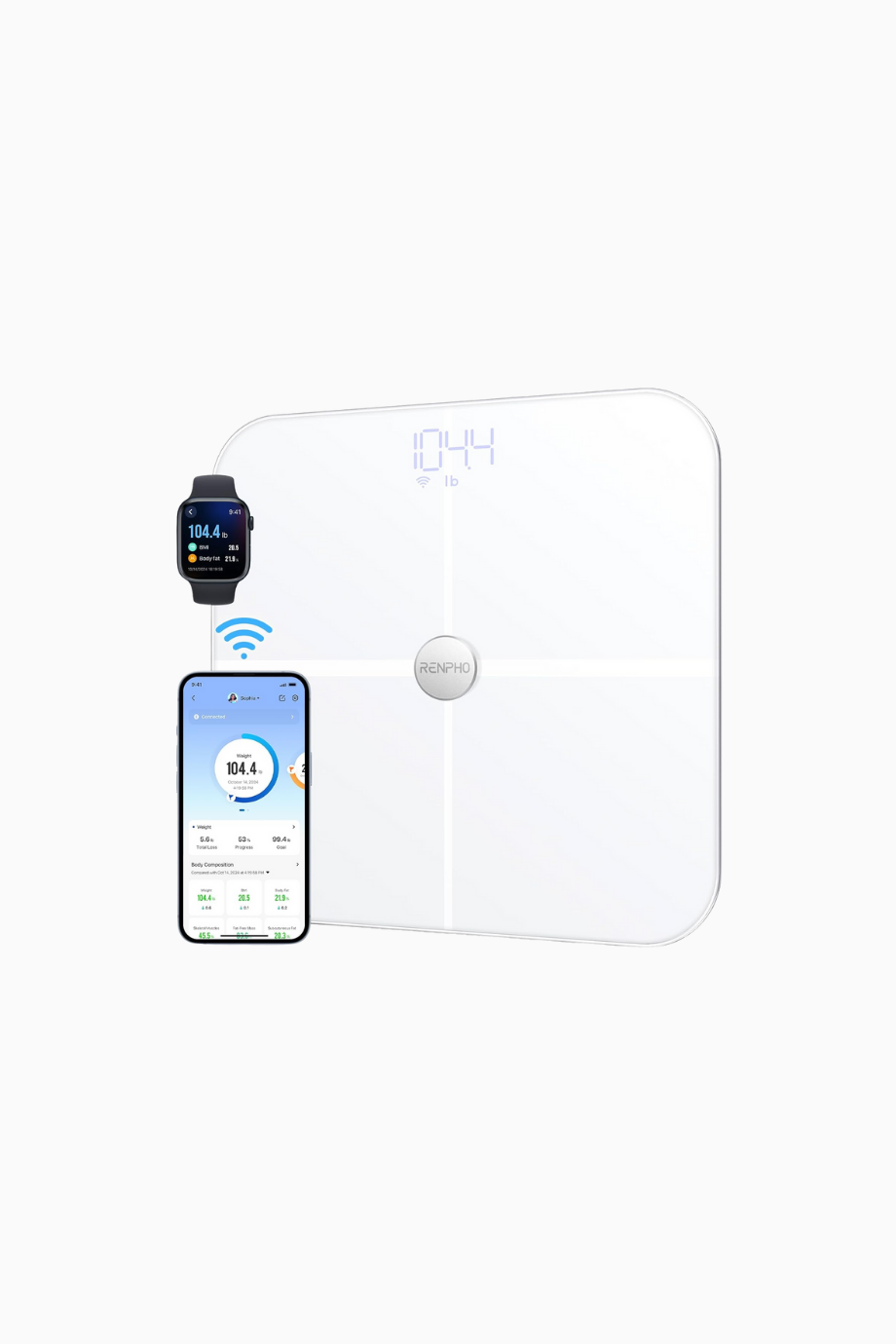 Vücut Yağı Tartısı, WLAN ve Bluetooth Bağlantılı, 13 Vücut Ölçümü