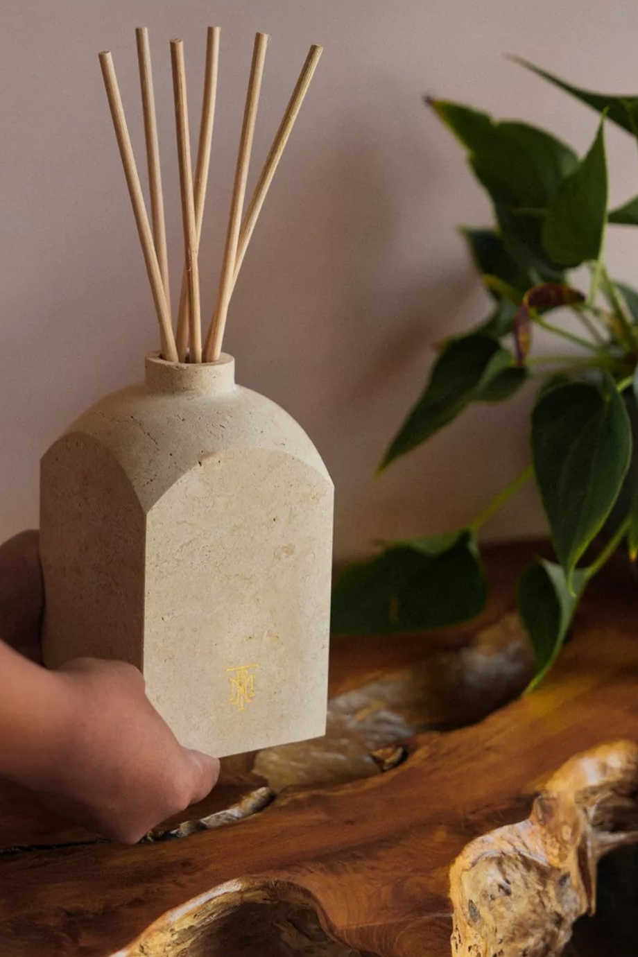 Himalayan Orchid Square Traverten Mermer Oda Kokusu 500ml, Lüks Difüzör