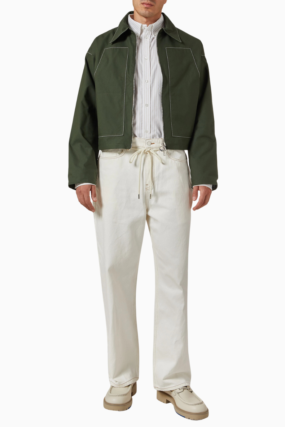 Green Technical Twill Utility Erkek Ceket