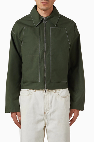 Green Technical Twill Utility Erkek Ceket