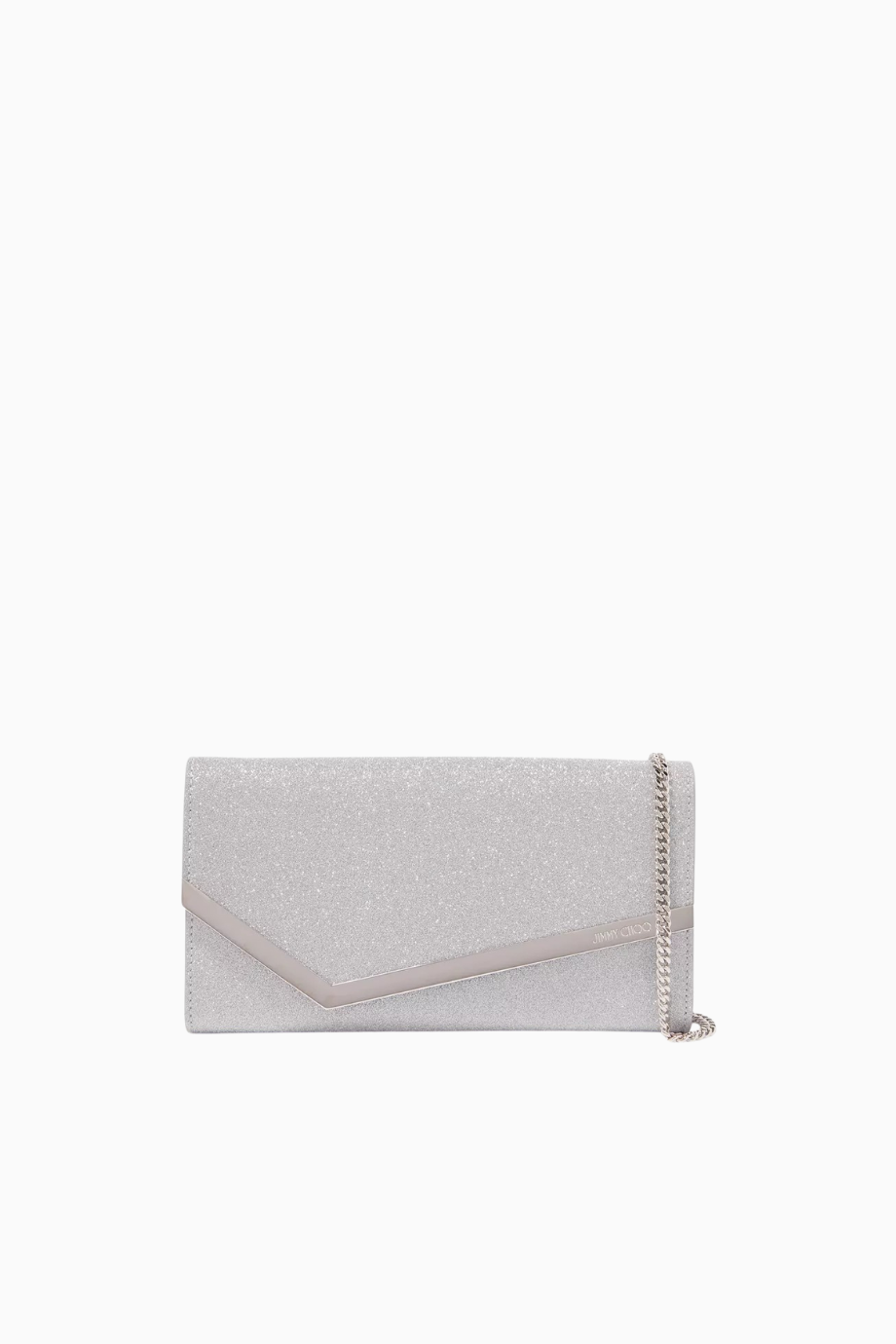 Emmie Clutch Çanta, İnce Simli Deri, Gümüş Renk Lüks Gece Tasarımı