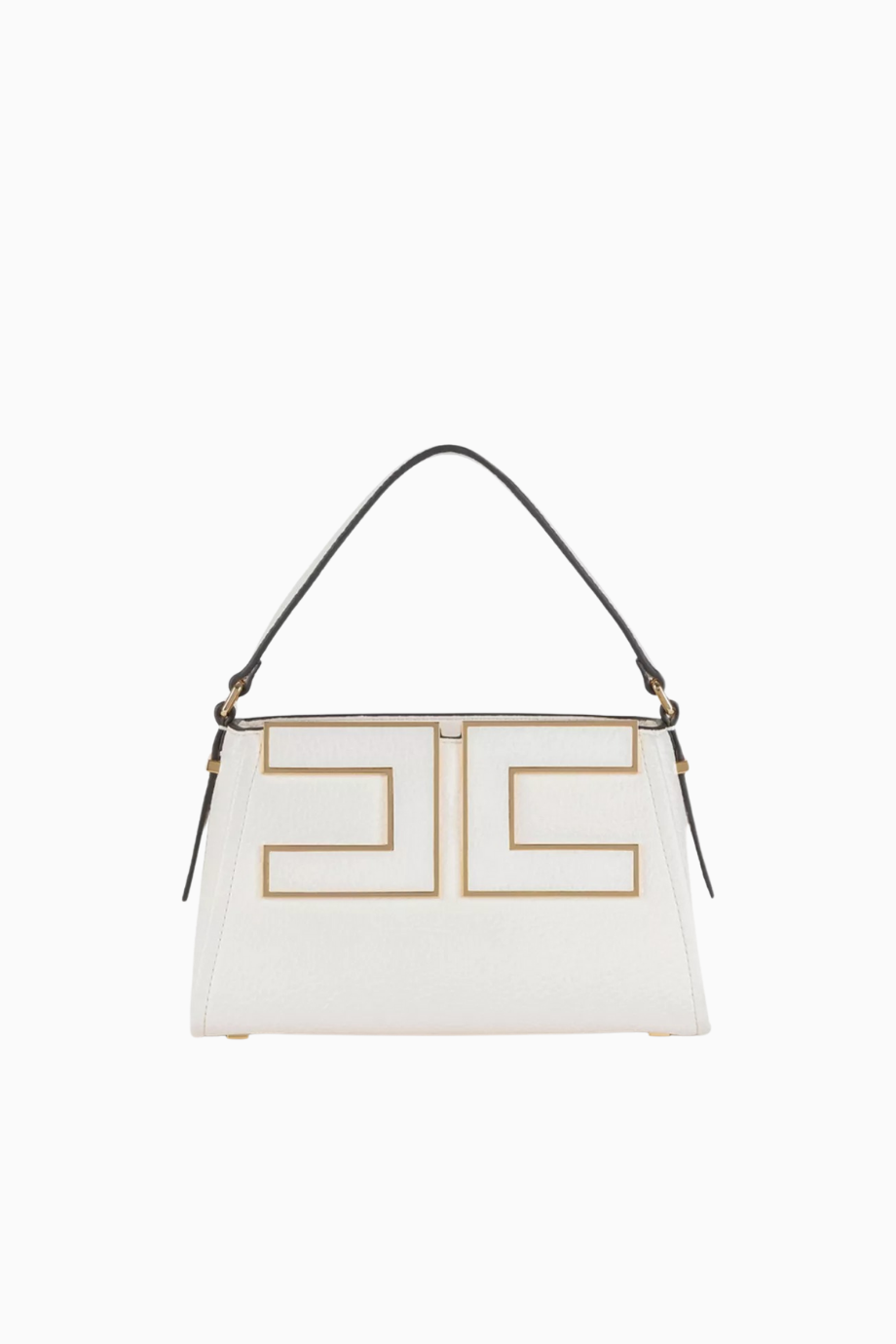 Small Logolu Beyaz Lüks Faux Deri, Omuz ve El Çantası