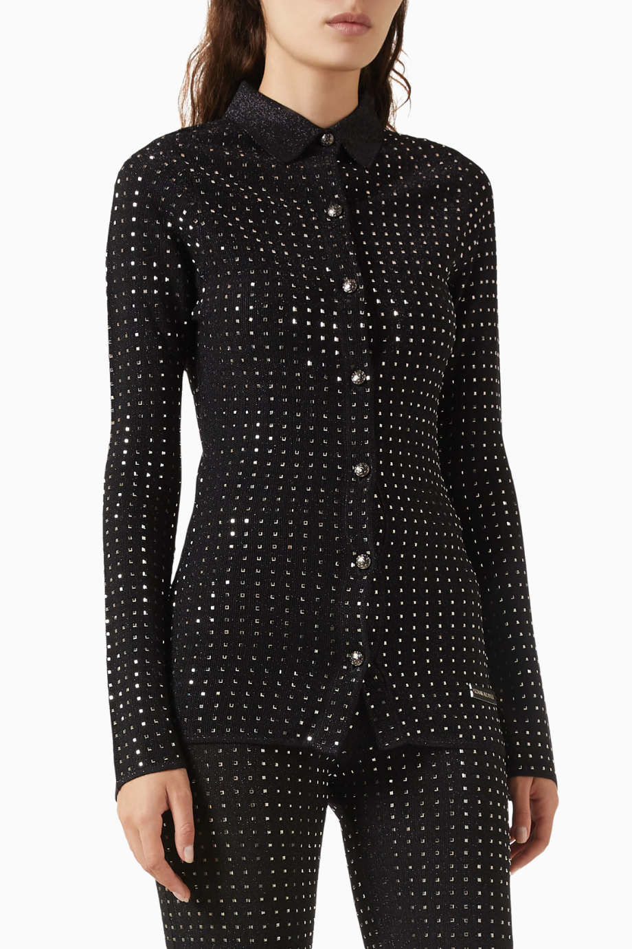 Crystal-embellished Cardigan, Siyah Şık ve Lüks Kadın Triko Hırka