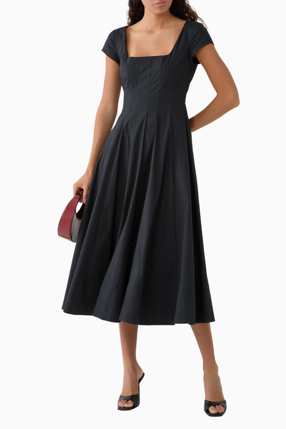 Short Sleeve Wells Midi Elbise