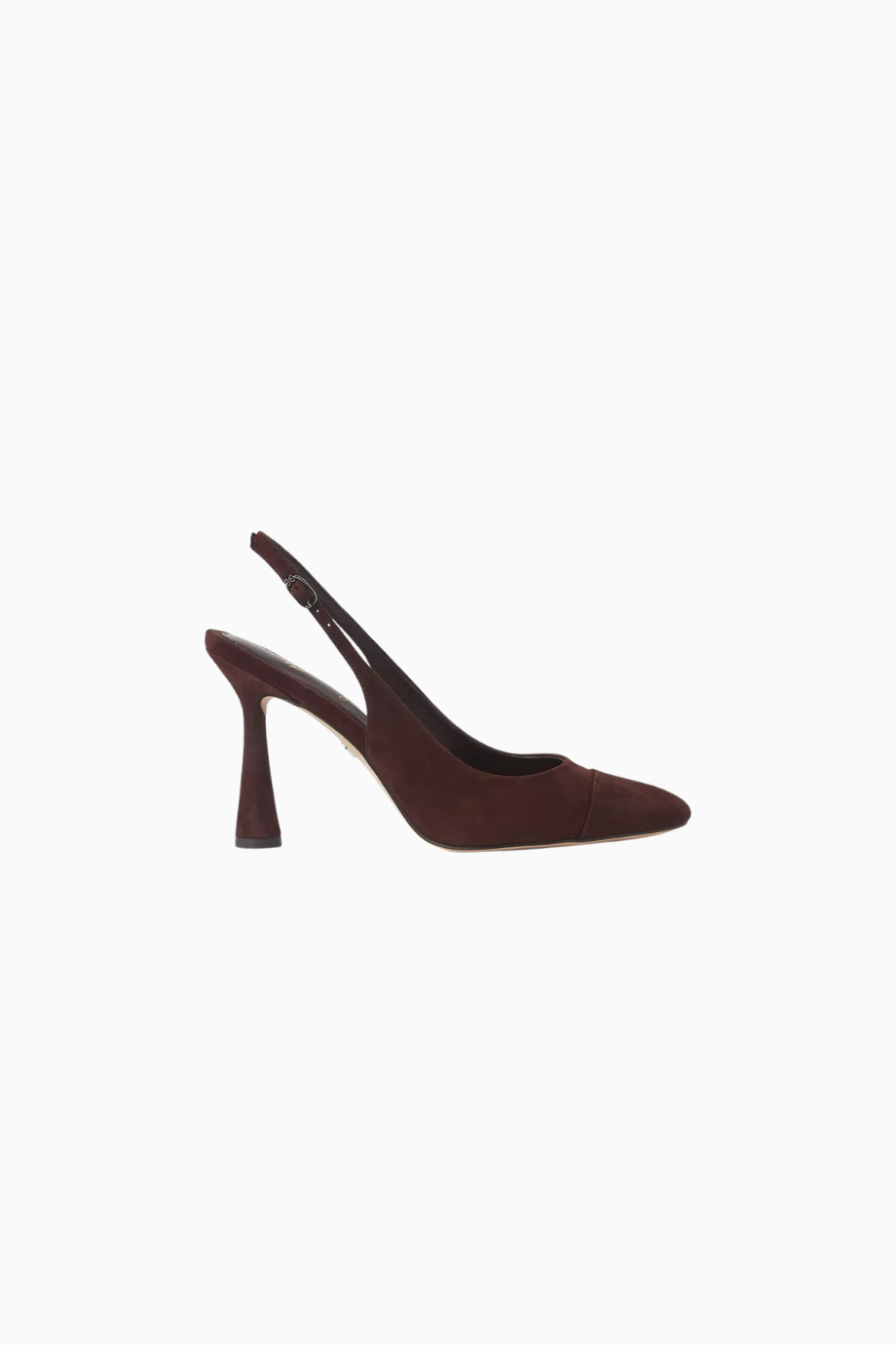 Essa 95 Koyu Kahverengi, Süet Sivri Burun Yüksek Topuklu Slingback Kadın Pump