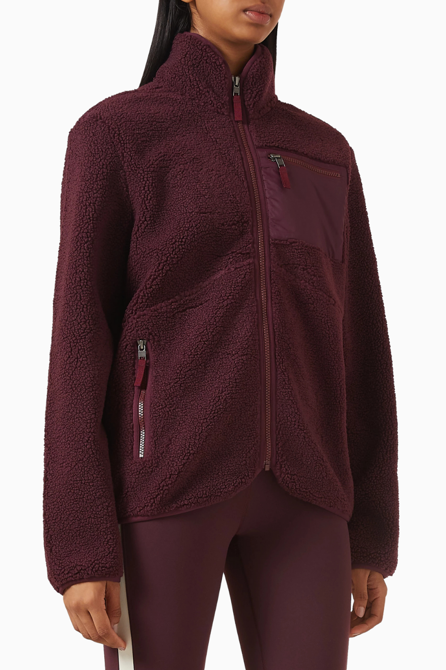 Harris Sherpa Fleece Jacket, Şık, Fonksiyonel ve Sıcak Burgundy Polar Ceket