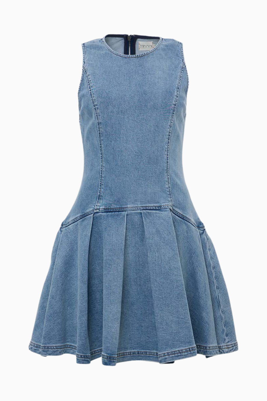 Drop Bel Yapılı Denim Elbise